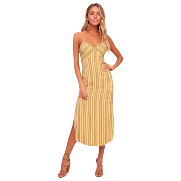 NWT AMUSE SOCIETY Striped Halter Tie Back Striped Dress - Picture 1 of 12